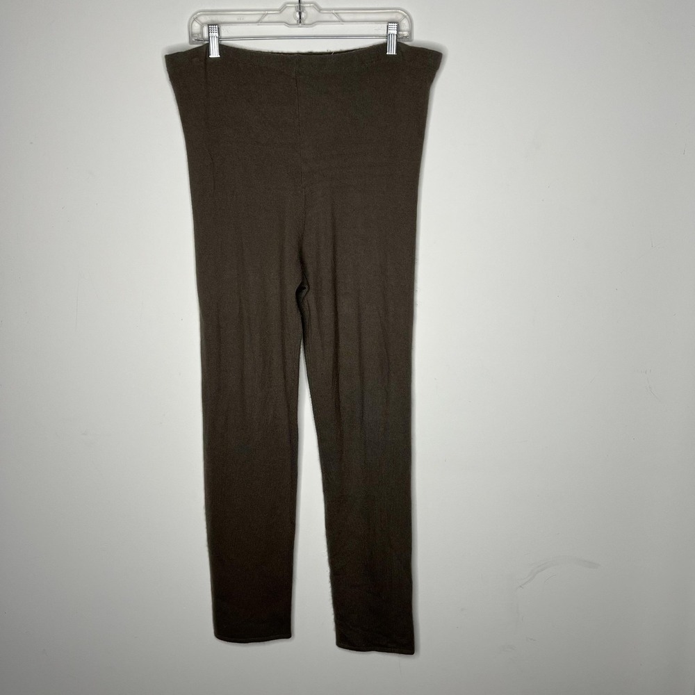Donna Karan New York Leggings Womens Large Taupe Cashmere Blend Stretch Pants